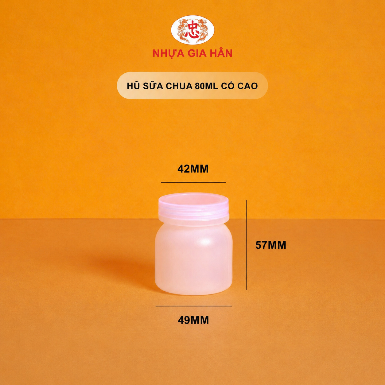HSC 80ML - CÓ KÍCH THƯỚC HŨ SỮA CHUA NHỰA HDPE 80ML CỔ CAO - Ảnh 1